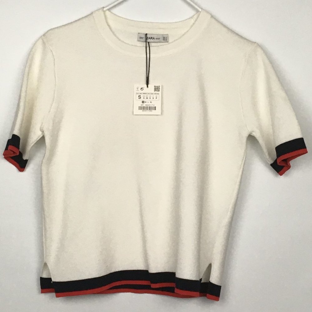 Zara Short Sleeve Knit Top    New with Tags
